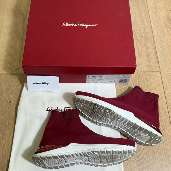 Salvatore Ferragamo Ninette Knit Sock Sneakers Size 8 - Picture 2 of 12